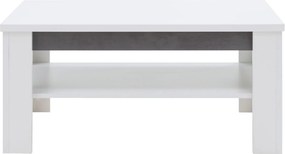 Ława z Półką do Salonu NOVO 102 cm Biała / beton Nowoczesna