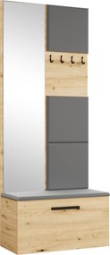 Masseno Garderoba MODULO 201,2/204/40 cm do Przedpokoju Nowoczesna Dąb Artisan