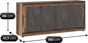 Duża komoda Meshmatics 180cm szafka salon sypialnia 4D