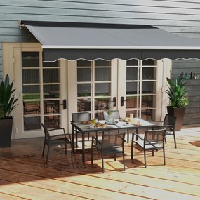 Outsunny Zestaw mebli ogrodowych, stół i 6 krzeseł, 150 x 87 x 72 cm, szary | Aosom PL