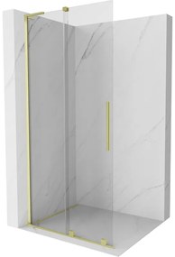 Mexen Velar L ścianka prysznicowa rozsuwana Walk-in 100 x 200 cm, transparent 8 mm, złota szczotkowana - 871-100-003-03-55