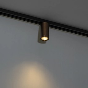 Nowoczesny reflektor w kolorze ciemnego brązu do 1-fazowego systemu oświetlenia szynowego GU10 50mm - Iconic Ruby Honey