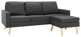 3-osobowa ciemnoszara sofa z podnóżkiem - Muria 4Q