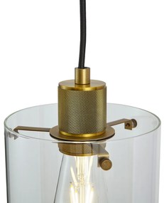 Designerska lampa wisząca brązowa z przezroczystym szkłem - Domo Nowoczesny Oswietlenie wewnetrzne