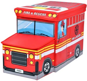 Czerwone składane pudełko na zabawki straż pożarna Biały połysk Z3-P02