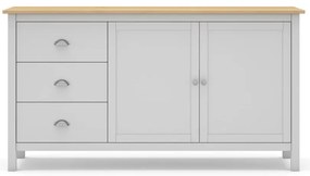 Biało-naturalna niska komoda z drewna sosnowego 150x80,5 cm Misti – Marckeric