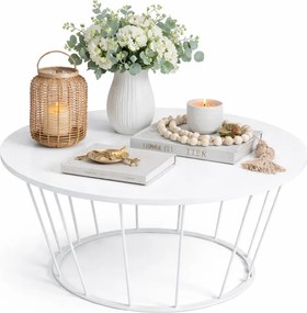 Biały okrągły stolik kawowy T6-A45