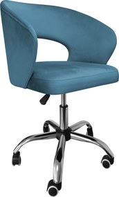 Fotel obrotowy AURA tkanina Welur krzesło biurowe : Kolor Stelaża - Chrom, Kolor tkaniny - VELVET - MG33, Typ siedziska - Siedzisko obrotowe 360°, Typ tkaniny - Velvet