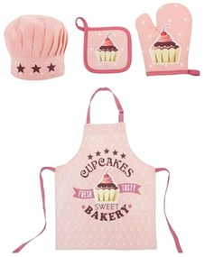 Bawełniany zestaw kuchenny dla dzieci 4 elementy Cupcakes – Tiseco Home Studio