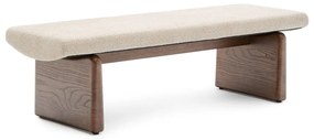 Beżowo-ciemnonaturalna ławka z tkaniny szenilowej Topaz – Kave Home