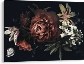 Obraz - Ciemne kwiaty (70x50 cm)