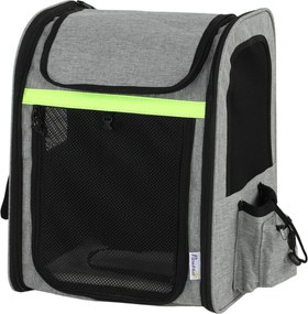 PawHut Rozsuwana torba transportowa dla psa z 5 kieszeniami i odblaskowym paskiem dla psów do 10 kg 33,5x28x42cm jasnoszary | Aosom PL
