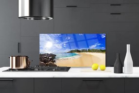 Szkło nad Blatem Słoneczny Dzień Na Plaży