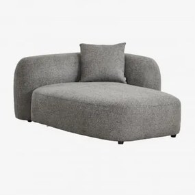 Chaise Longue Prawy Do Sofy Modułowej Z Tkaniny Coco Granitowo-szara Gruba Tkanina Szenilowa - Sklum