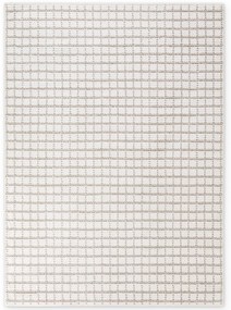 Dywan nowoczesny Jacky Kratka kremowo-beżowy 80 cm x 150 cm