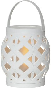 Biały lampion Star Trading Flame Lantern, wys. 16 cm