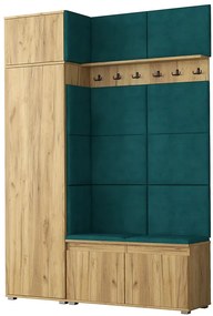 Szafa z siedziskiem tapicerowanym garderoba dąb craft P3-C39