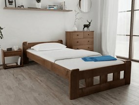 Łóżko Naomi podwyższone 90 x 200 cm, dąb Stelaż: Ze stelażem listwowym rolowanym elastycznym, Materac: Materac Sommera