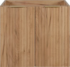 Szafka łazienkowa z drzwiami, Dąb Craft + złoty uchwyt, 60 x 57 x 46 cm