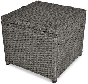 Zestaw mebli ogrodowych z narożnikiem i pufami Sztokholm Plus, grafitowy