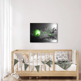 Obraz zielonych abstrakcyjnych kul (70x50 cm)