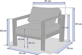 Narożny zestaw aluminiowy VANCOUVER dla 6 osób (antracyt)