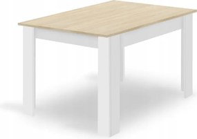 PROMOCJA Biały stół jadalniany z blatem w dekorze dąb sonoma MADO 120x80 II. klasa jakości