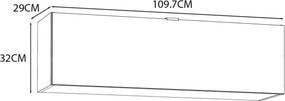 Szafka ścienna Poole 121, szerokość 110 cm, kolor szary
