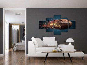 Obraz - Piłka do rugby w akcji (125x70 cm)