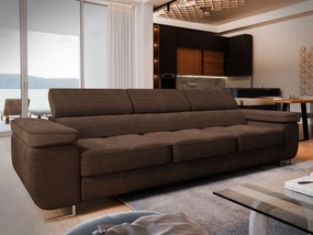 Masseno Sofa MOSINE z funkcją spania, Rozkładana sofa - Ciemny brąz, POSO 06