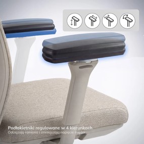 Fotel biurowy ergonomiczny jasnobeżowy VECTOR