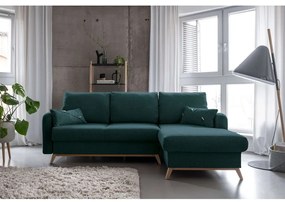 Turkusowy narożnik rozkładany Miuform Scandic Lagom, prawostronny