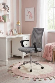 Popielaty fotel młodzieżowy do biurka F7-P08