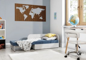 Sofa rozkładana z funkcją spania ROSA szara/różowa ELTAP