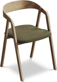 Zielony fotel jadalniany z litego drewna Erika – Makamii