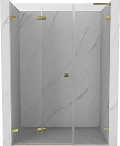 Mexen Lunar-F L drzwi prysznicowe składane lewe 115 cm, transparent, złote - 836SL-115-050-50-00-L