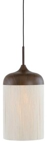 Ciemnobrązowa lampa wisząca z tekstylnym kloszem ø 22 cm Dania – Light &amp; Living