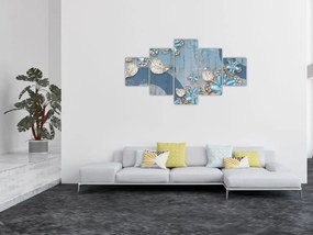 Obraz - Niebieskie kwiaty (125x70 cm)