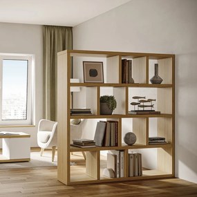 Brązowy regał w dekorze dębu 150x159 cm Berlin – TemaHome