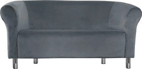 Sofa Milo tkanina Welur wygodna sofa tapicerowana do salonu i poczekalni : Kolor nogi - Chrom, Kolor tkaniny - VELVET - BL14, Typ tkaniny - Velvet, Wysokość nogi - 15 cm
