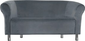 Sofa Milo tkanina Welur : Kolor nogi - Chrom, Kolor tkaniny - VELVET - BL14, Typ tkaniny - Velvet, Wysokość nogi - 15 cm