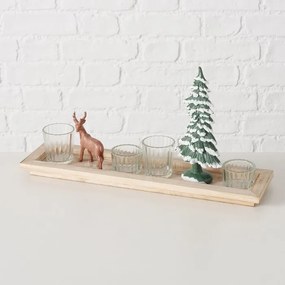 Taca dekoracyjna z figurkami i świecznikami, dł. 42 cm