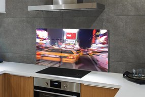 Szklany Panel Samochód w Blasku Miejskich Świateł