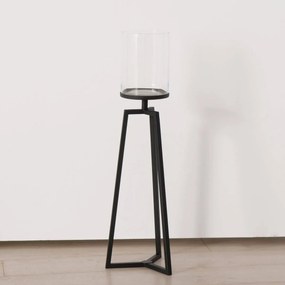 Szklane świeczniki na metalowym stelażu Cosa, 75-95 cm