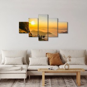 Obraz doliny w porannej mgle (125x70 cm)