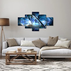 Obraz niebieskich fraktali (125x70 cm)
