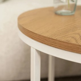 Stolik Kawowy ANN 53 cm Dąb/Biały Skandynawski
