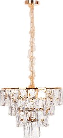 Nowoczesny żyrandol kryształowy do salonu, złoty – Okrągły 50 cm – San Francisco