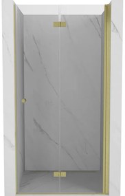 Mexen Mist-F drzwi prysznicowe składane prawe 80 cm, transparent, złote szczotkowane - 8A6-080-000-55-00-P