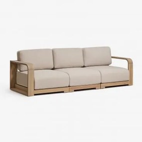Sofa Modułowy Ogrodowy 3-częściowy Z Podłokietnikami Z Drewna Akacjowego Brivori Jasny Akacjowy Brąz - Sklum